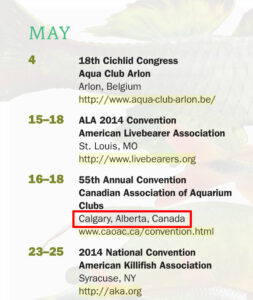 We furnished an incorrect location for the 2014 CAOAC Convention. The correct location is in Toronto, Ontario, Canada.
