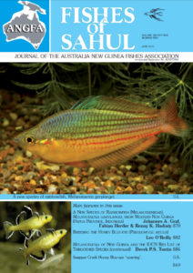 The description of Melanotaenia garylangei was published in the May, 2015 issue of Fishes of Sahul, Volume 29, Number 2