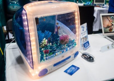 iMacAquariums designed and built by Jake Harms were among the creative aquariums for sale at Aquatic Experience – Chicago 2015. Image by Dan Woudenberg/LuCorp Marketing for the World Pet Associatio