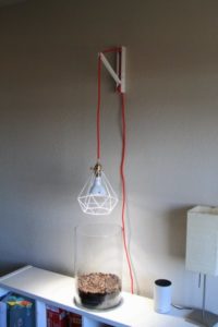 The Plug-In Pendant light setup with the wall mount