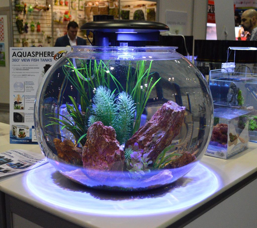 Penn-Plax also showcased their Aquasphere 360 aquarium.