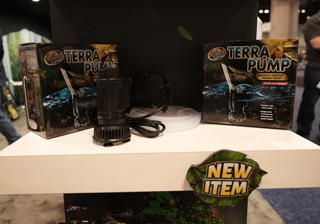 New Product Alert! Zoo Med is introducing the new Terra Pump, intended to be used as an aquatic habitat drain pump to help facilitate water changes. No doubt aquarists will find a wide range of other uses for these interesting pumps.
