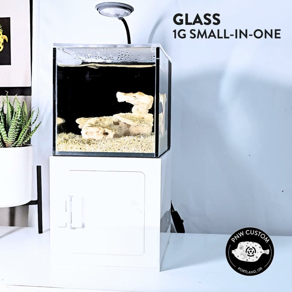 This glass-built all-in-one style 1-gallon aquarium from PNW Custom is a sturdy new option for pico-aquarium enthusiasts.